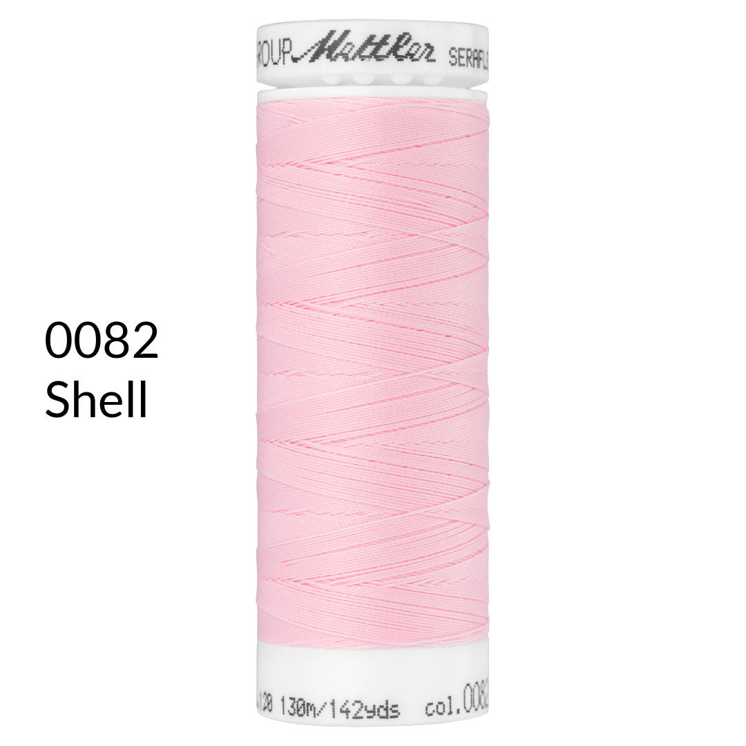 shell soft light pink stretch sewing thread