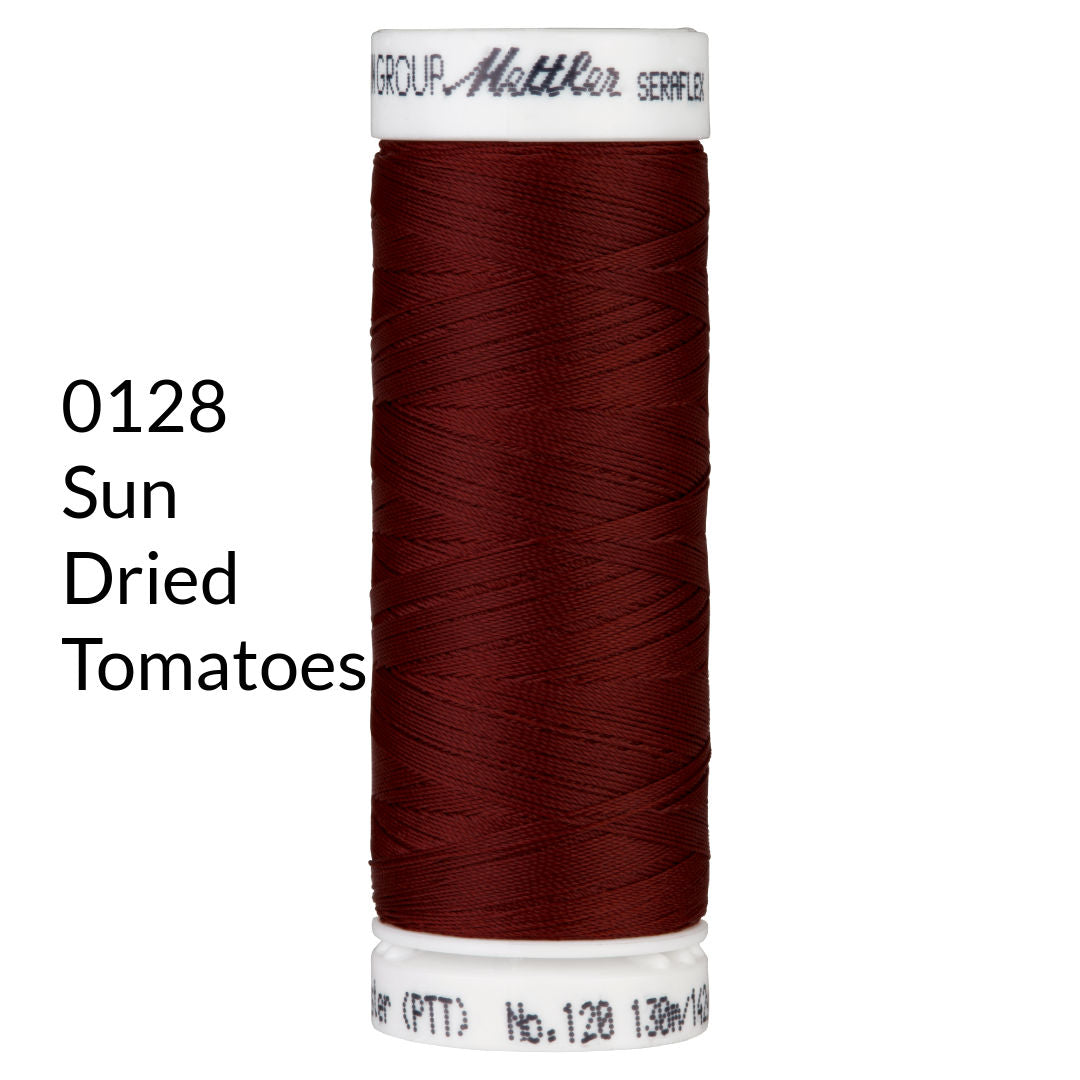 sun dried tomato red brown stretch sewing thread