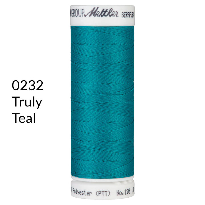 truly teal blue green stretch sewing thread