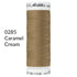 caramel cream dark beige stretch sewing thread