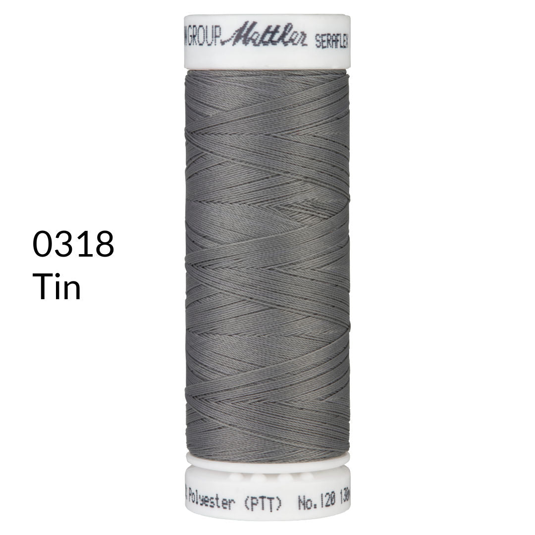 tin medium grey stretch sewing thread