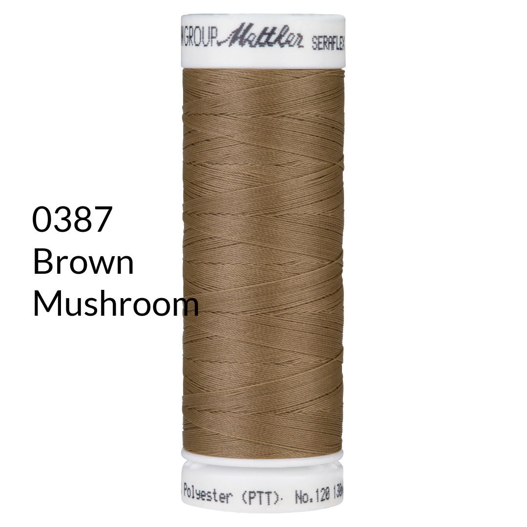 brown mushroom medium brown stretch sewing thread