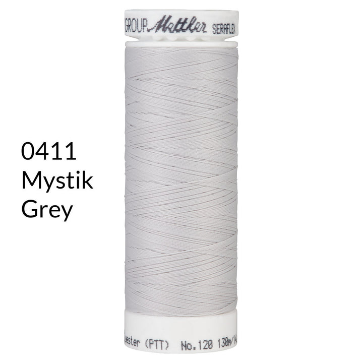 mystik grey very light grey stretch sewing thread