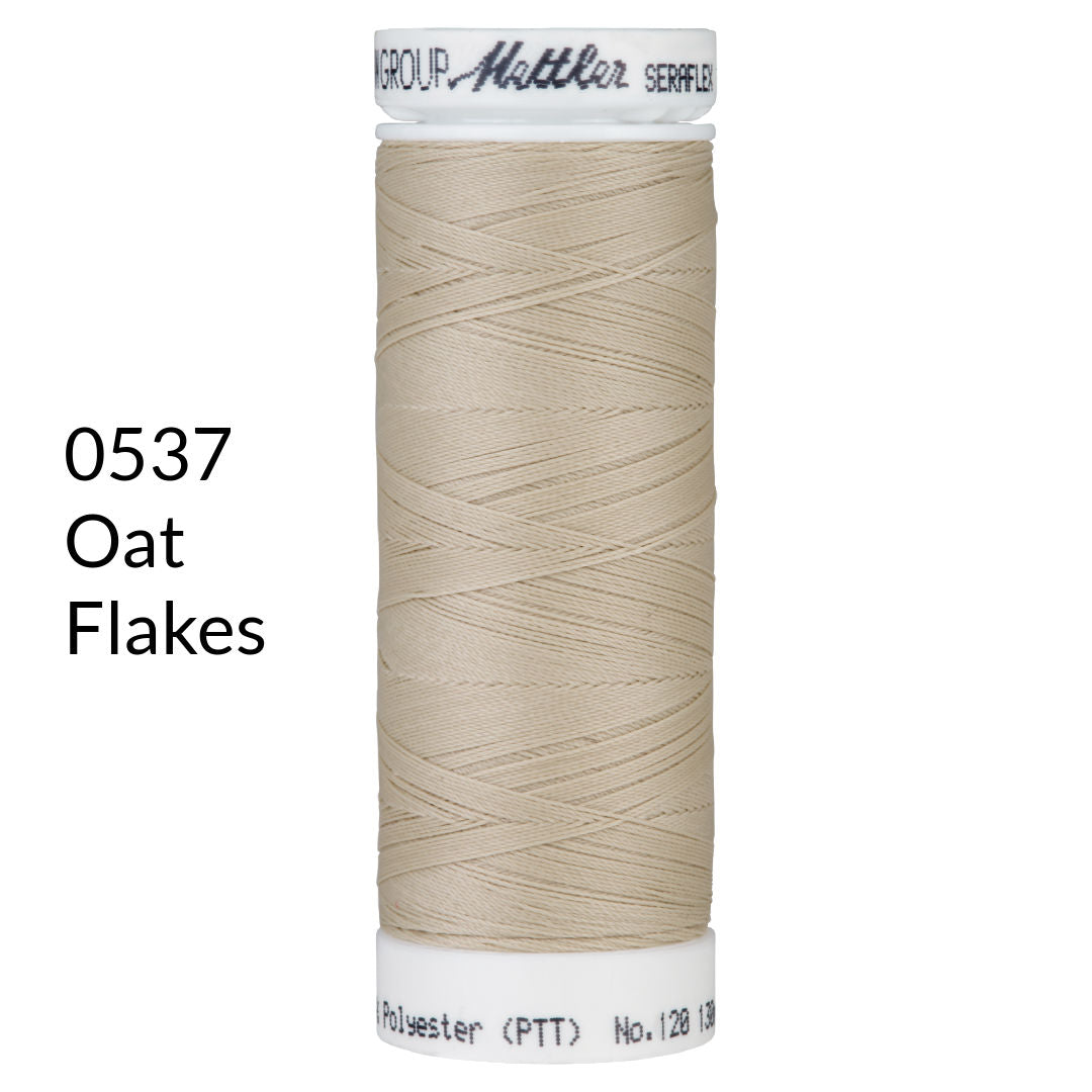 oat flakes light beige stretch sewing thread