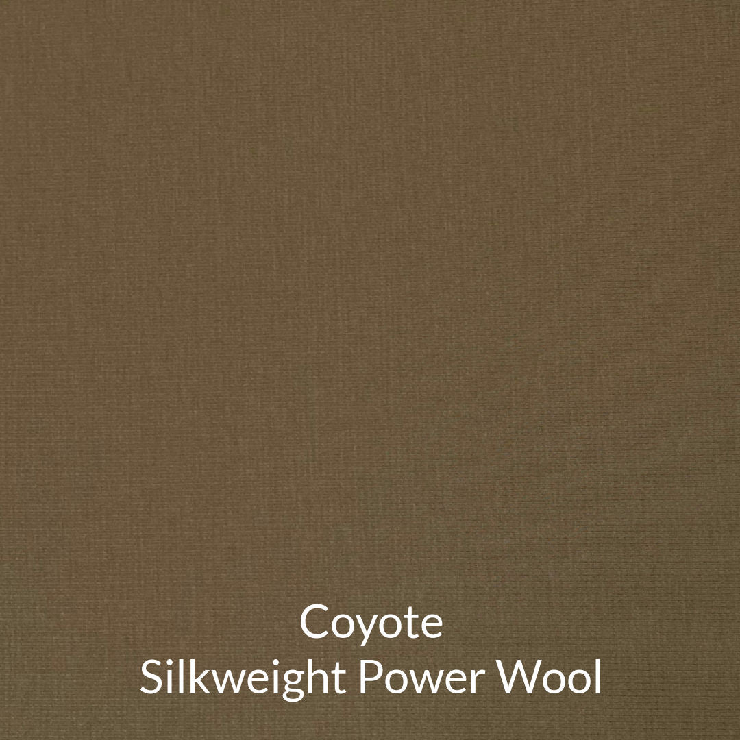 coyote brown very light weight polartec power wool silkweight fabric