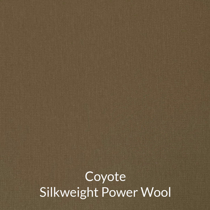 coyote brown very light weight polartec power wool silkweight fabric