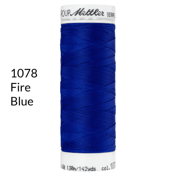 fire blue deep bright royal blue stretch sewing thread