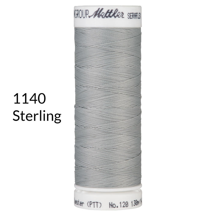 sterling light grey stretch sewing thread