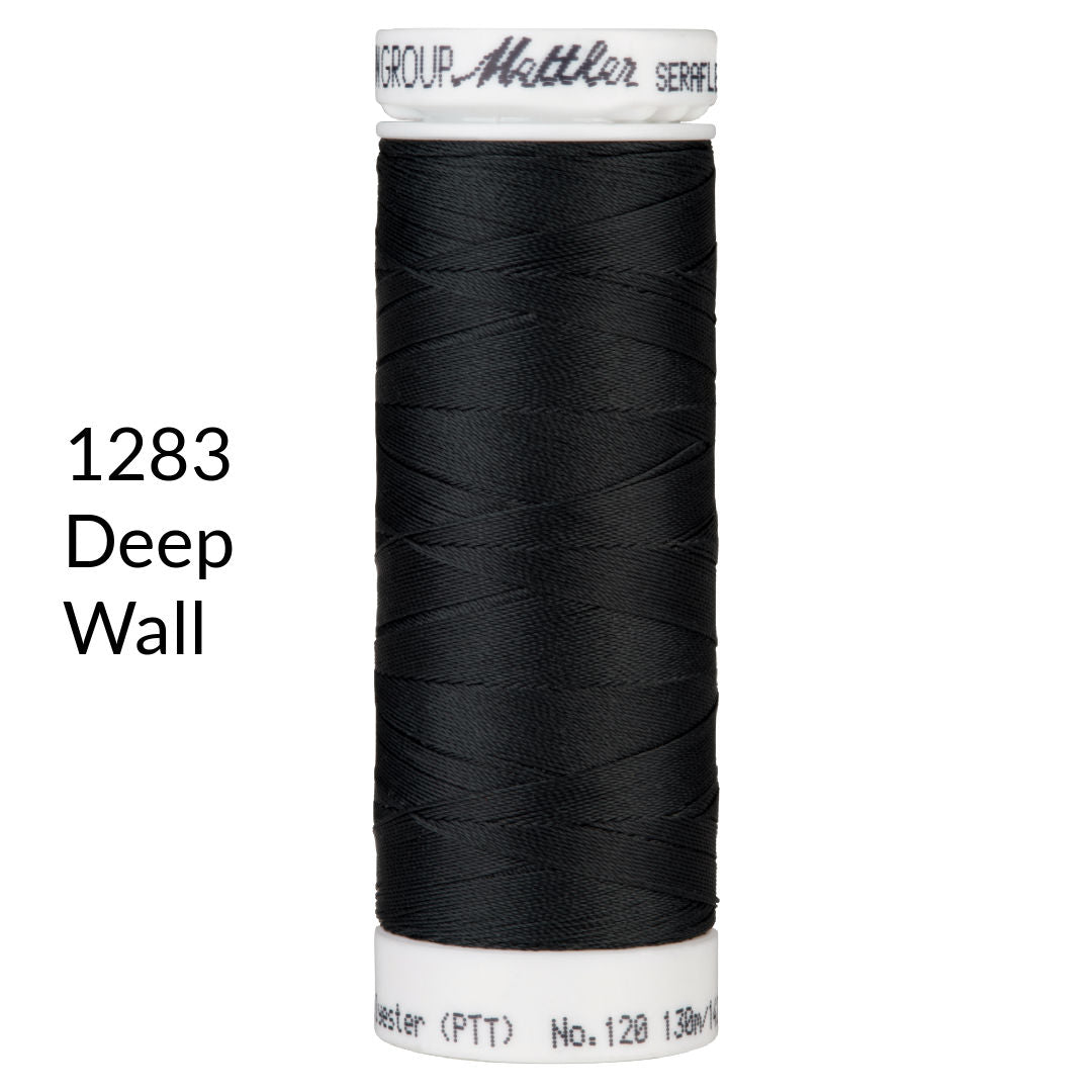 deep wall dark grey off black stretch sewing thread