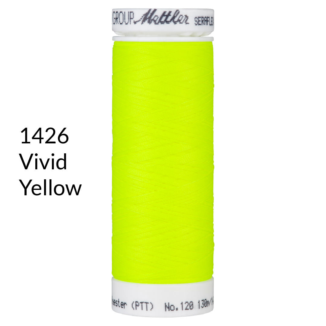 vivid yellow neon stretch sewing thread
