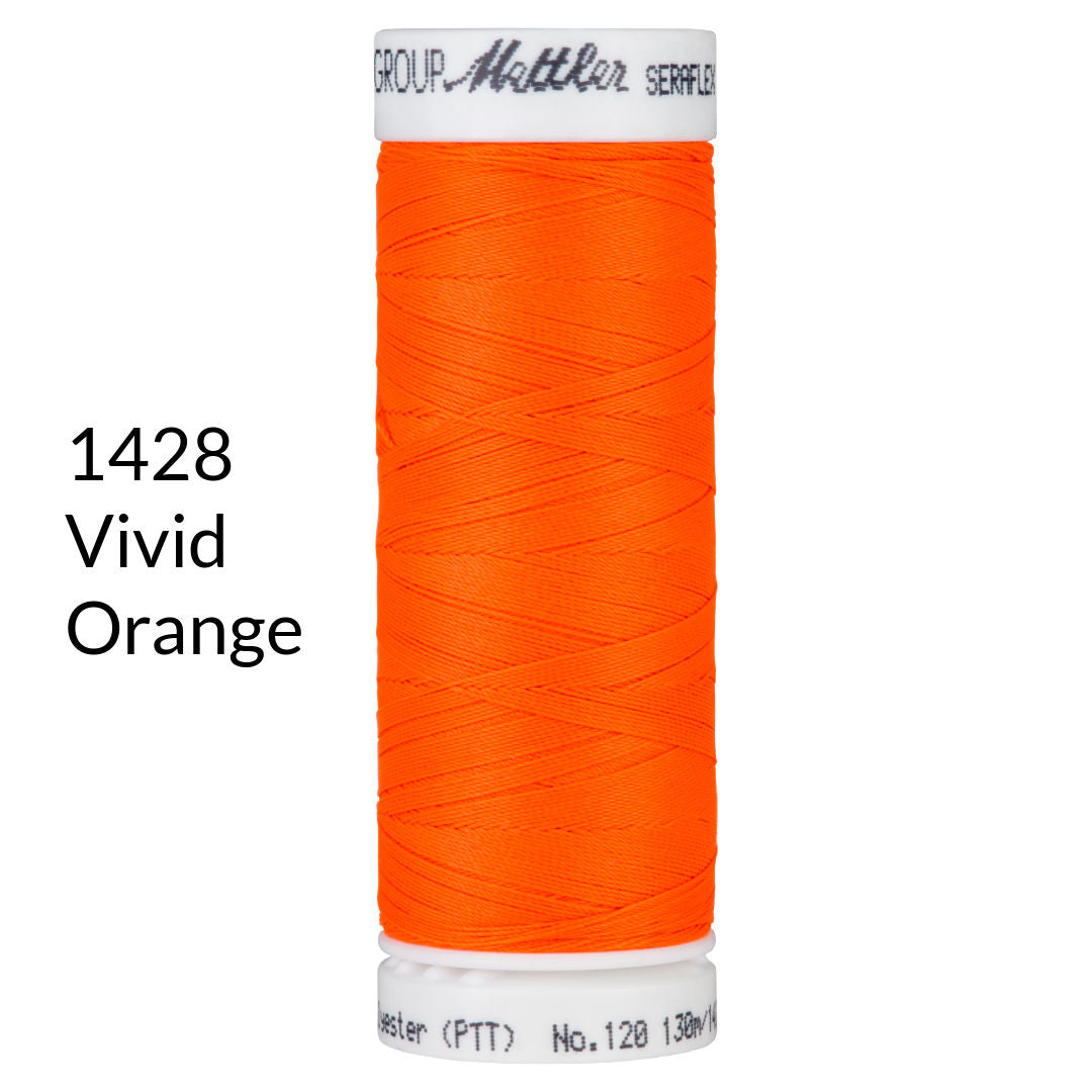 vivid orange neon stretch sewing thread