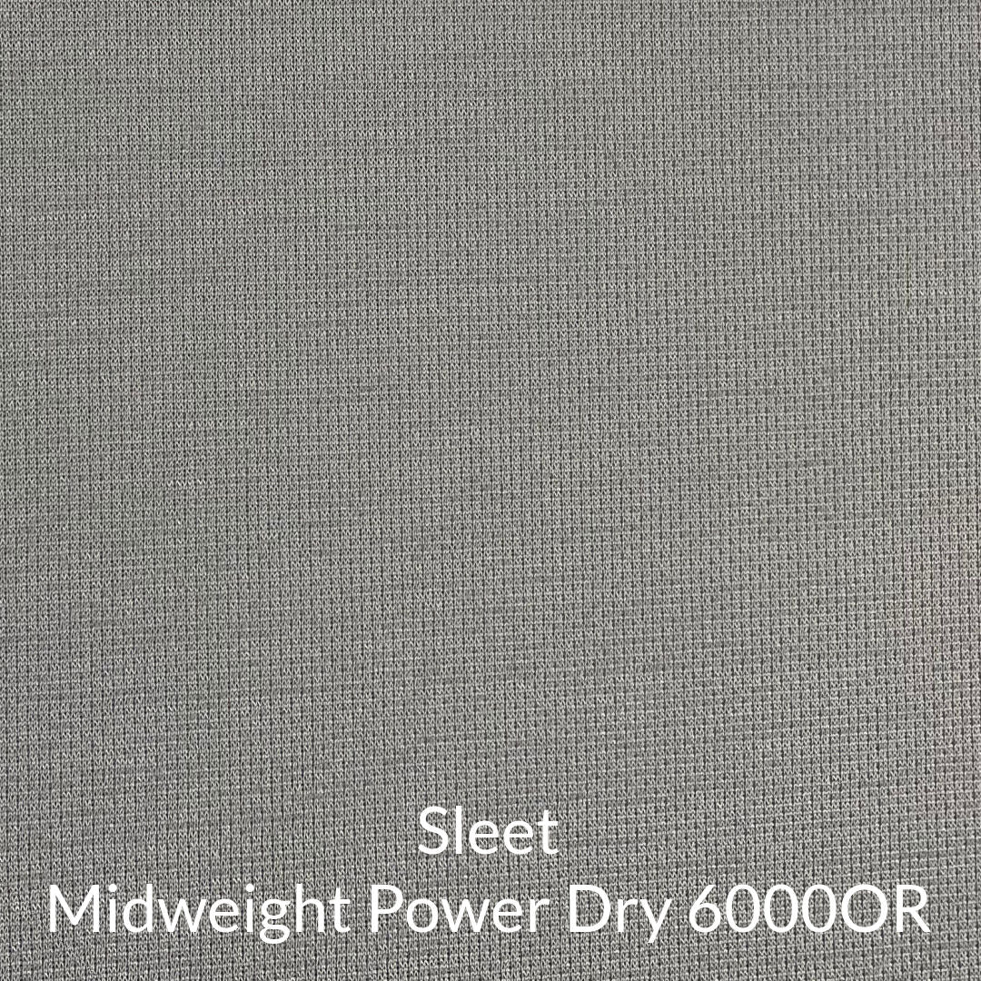 Sleet Grey polartec power dry midweight moisture wicking fabric