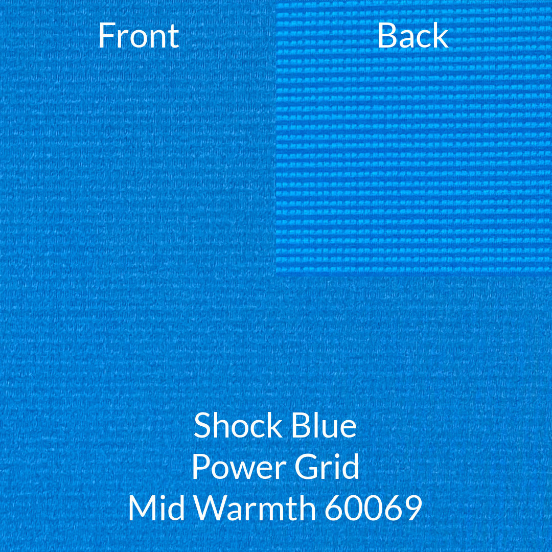 bright medium blue polartec power grid fabric
