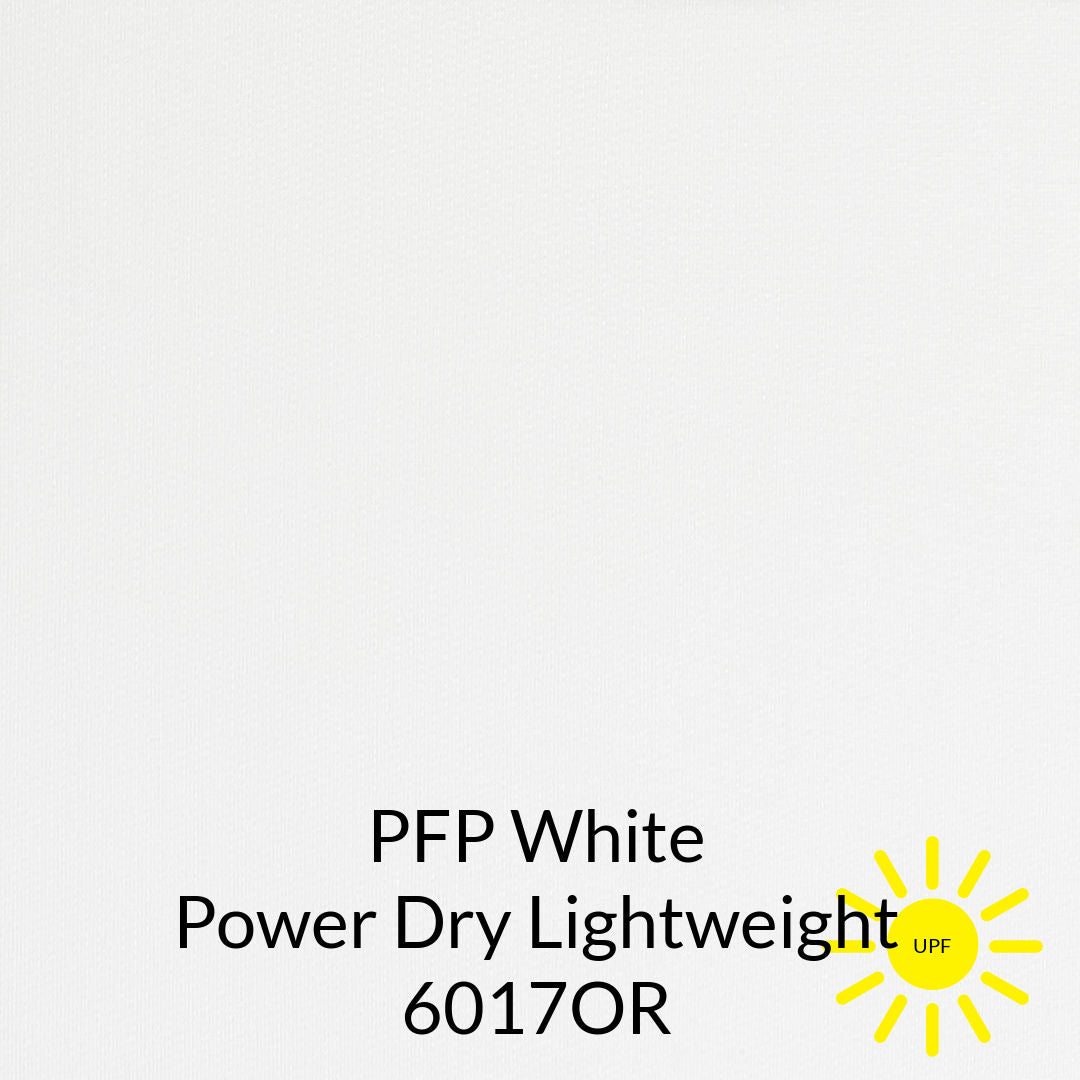 white polartec lightweight power dry fabric with sun protection #color_6017or-pfp-white