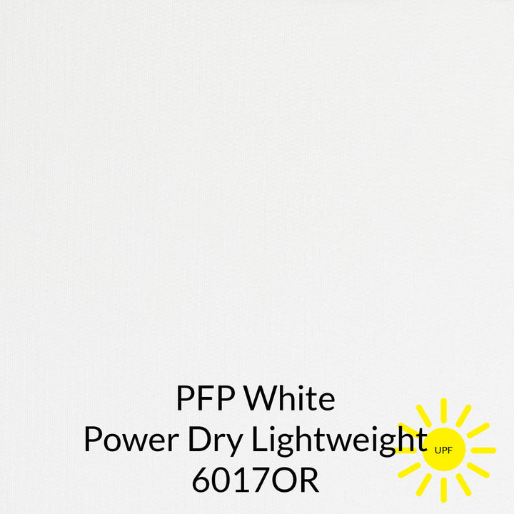 white polartec lightweight power dry fabric with sun protection #color_6017or-pfp-white