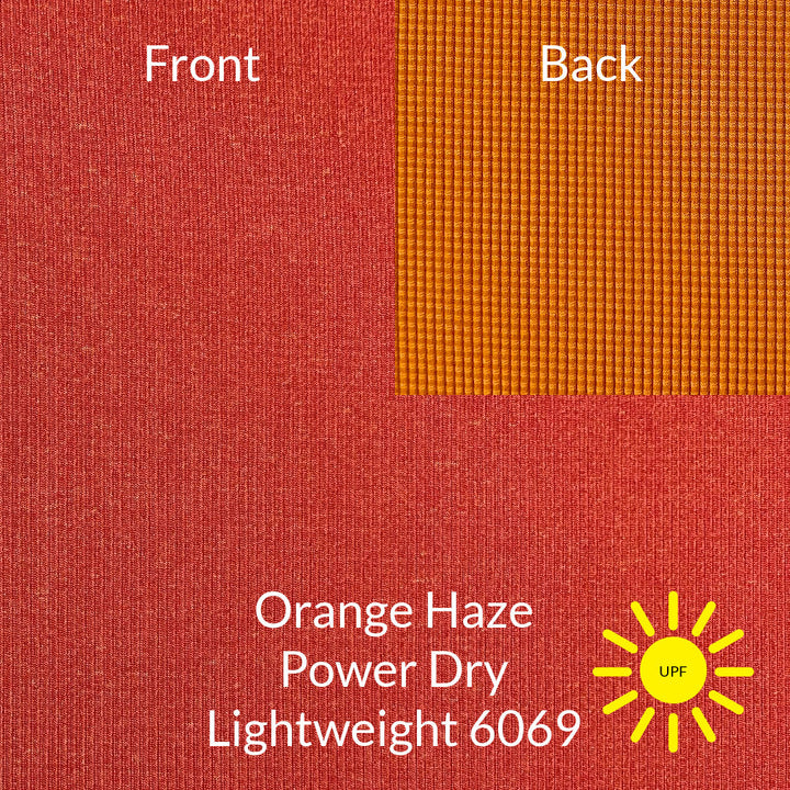 dark orange haze lightweight polartec power dry sun protective moisture wicking fabric #color_6069-orange-haze-lw-power-dry