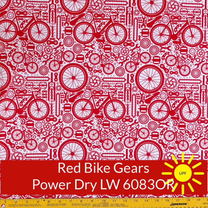 red bikes and bike gears on white fabric polartec power dry lightweight #color_6083or-bike-gears-red