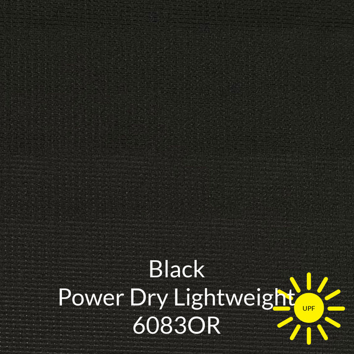 Black Lightweight Polartec Power Dry Fabric
