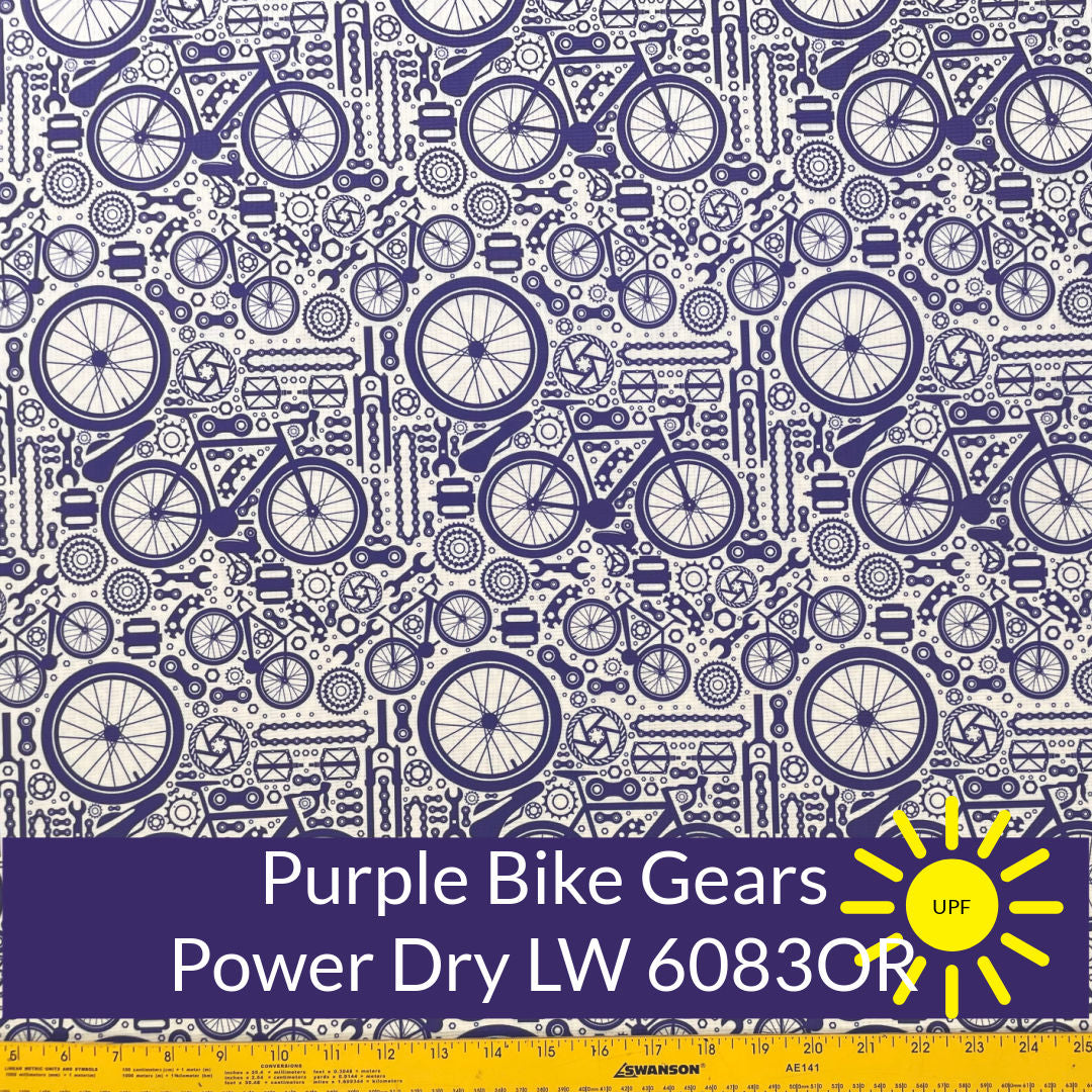 purple bikes and bike gears on white fabric polartec power dry lightweight #color_6083or-bike-gears-purple
