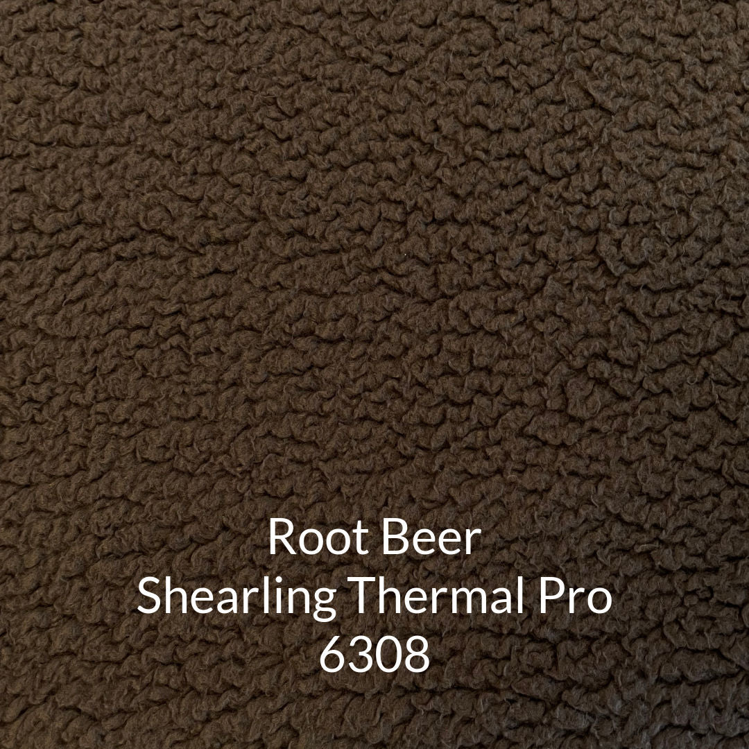 root beer medium brown shearling fleece fabric