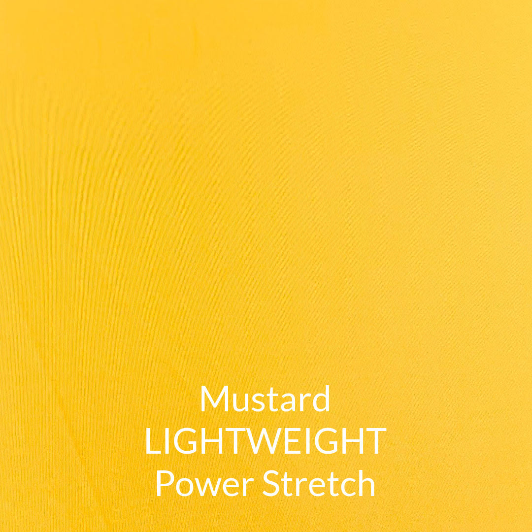mustard golden yellow lightweight power stretch fleece fabric