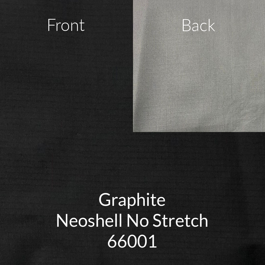 very dark charcoal grey neoshell no stretch fabric