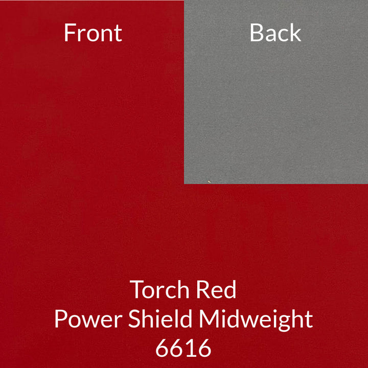 Torch True Red with a grey back Polartec Power Shield Midweight Softshell Fabric