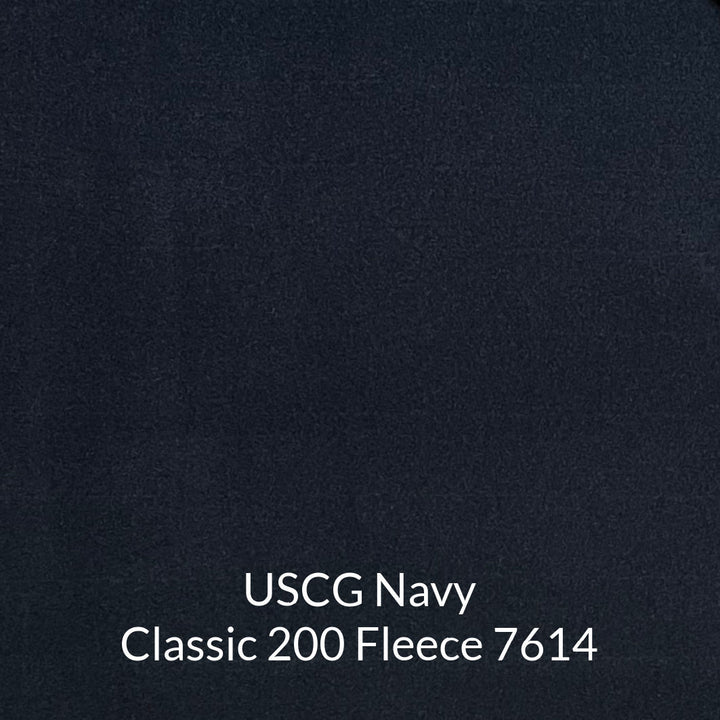 medium to dark navy with a faint prinstripe classic 200 weight fleece fabric