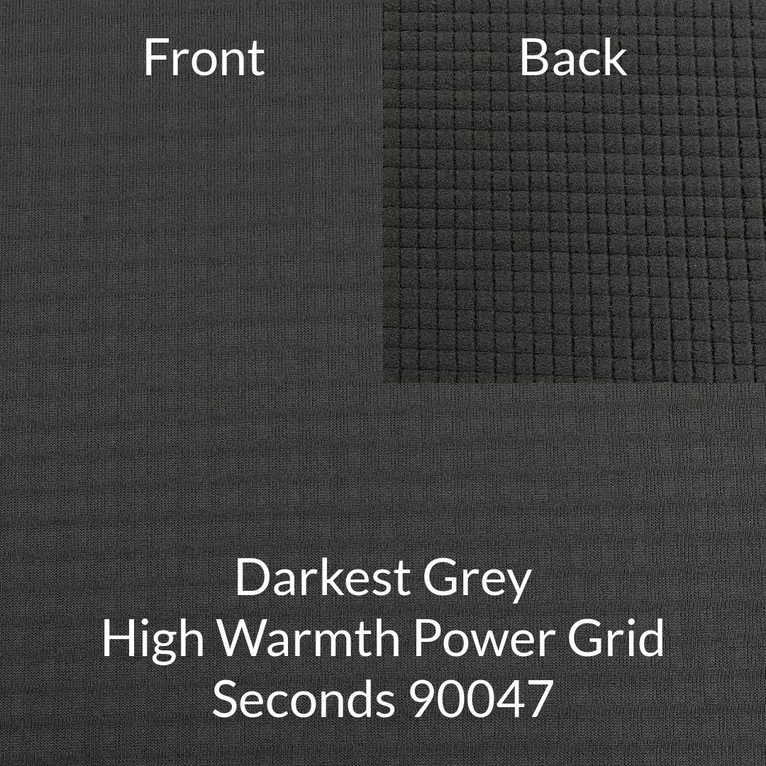 very dark grey high warmth power grid seconds fabric