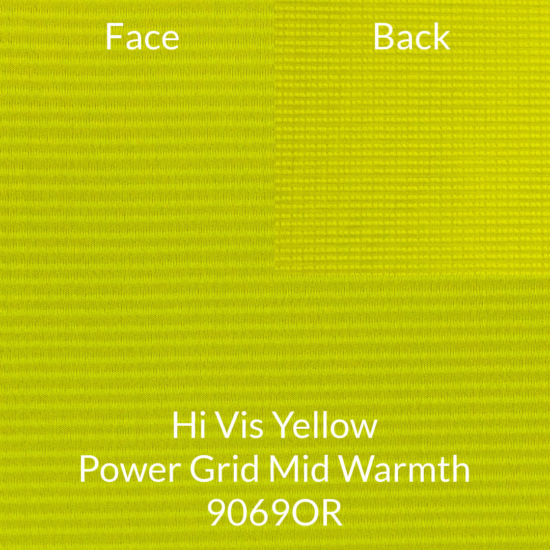 Hi visibility yellow polartec power grid mid warmth 9069OR fabric