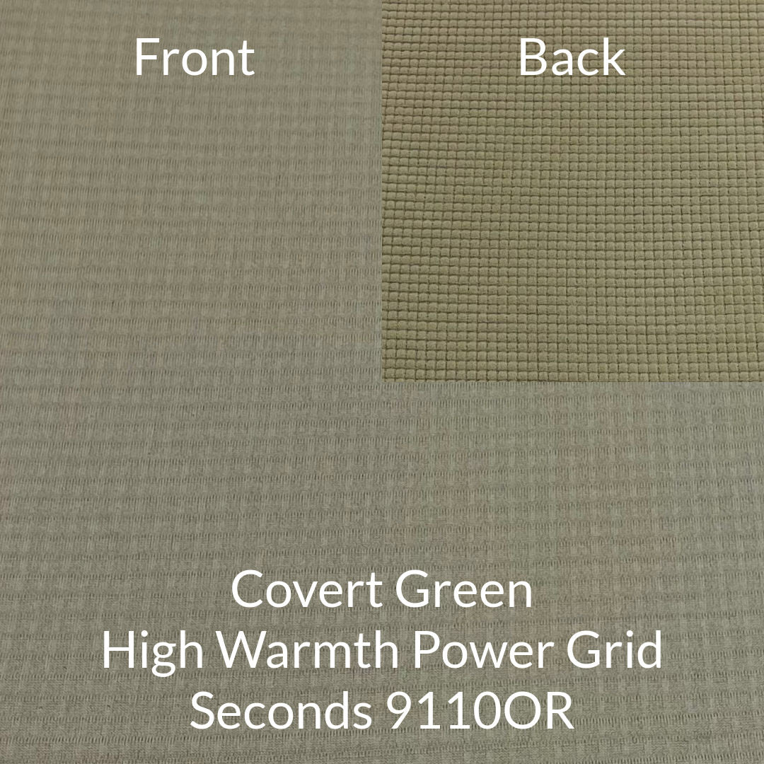covert pale army green high warmth power grid seconds fabric
