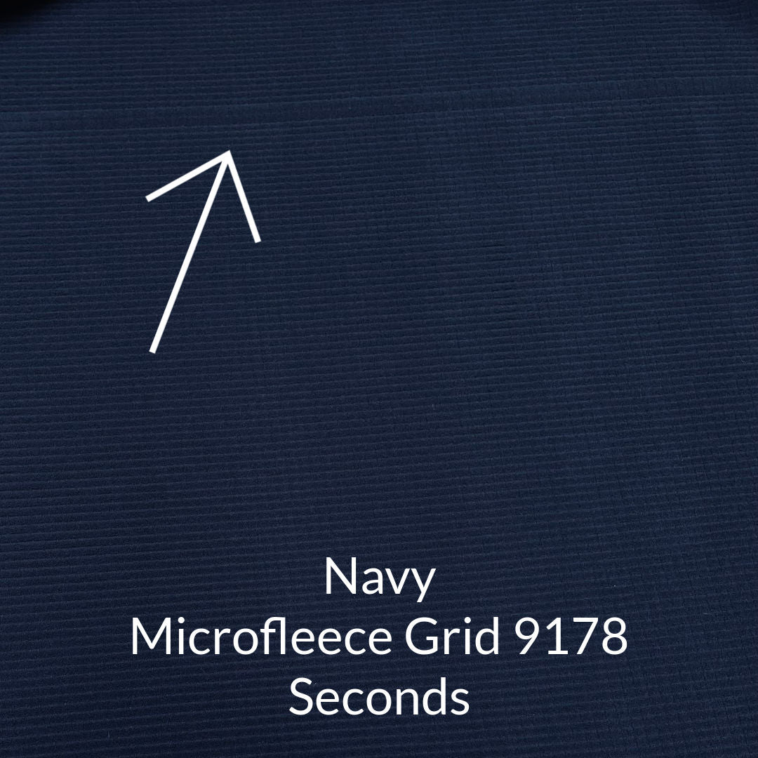 navy microfleece grid construction seconds fabric