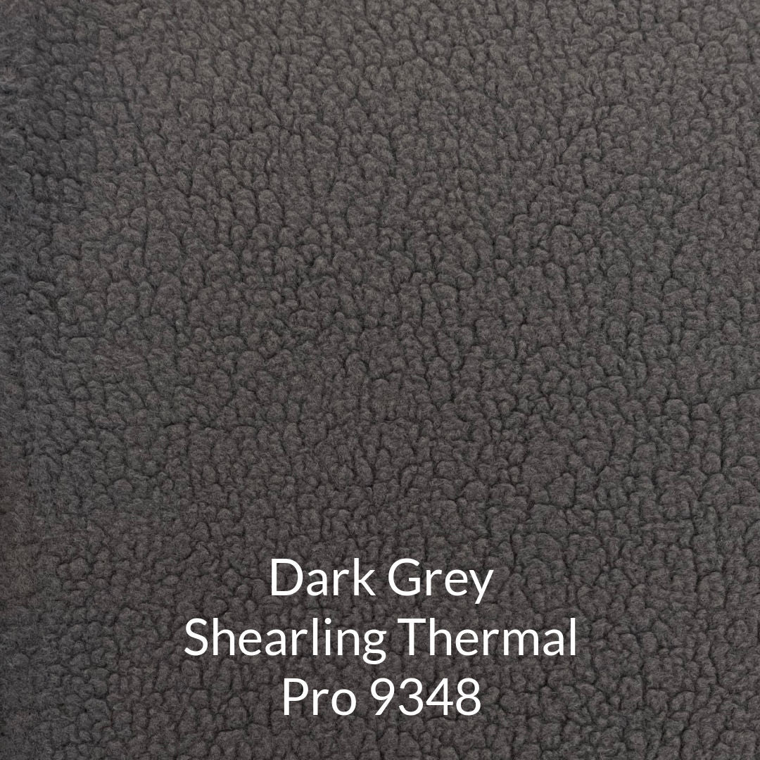 dark grey shearling polartec fleece fabric
