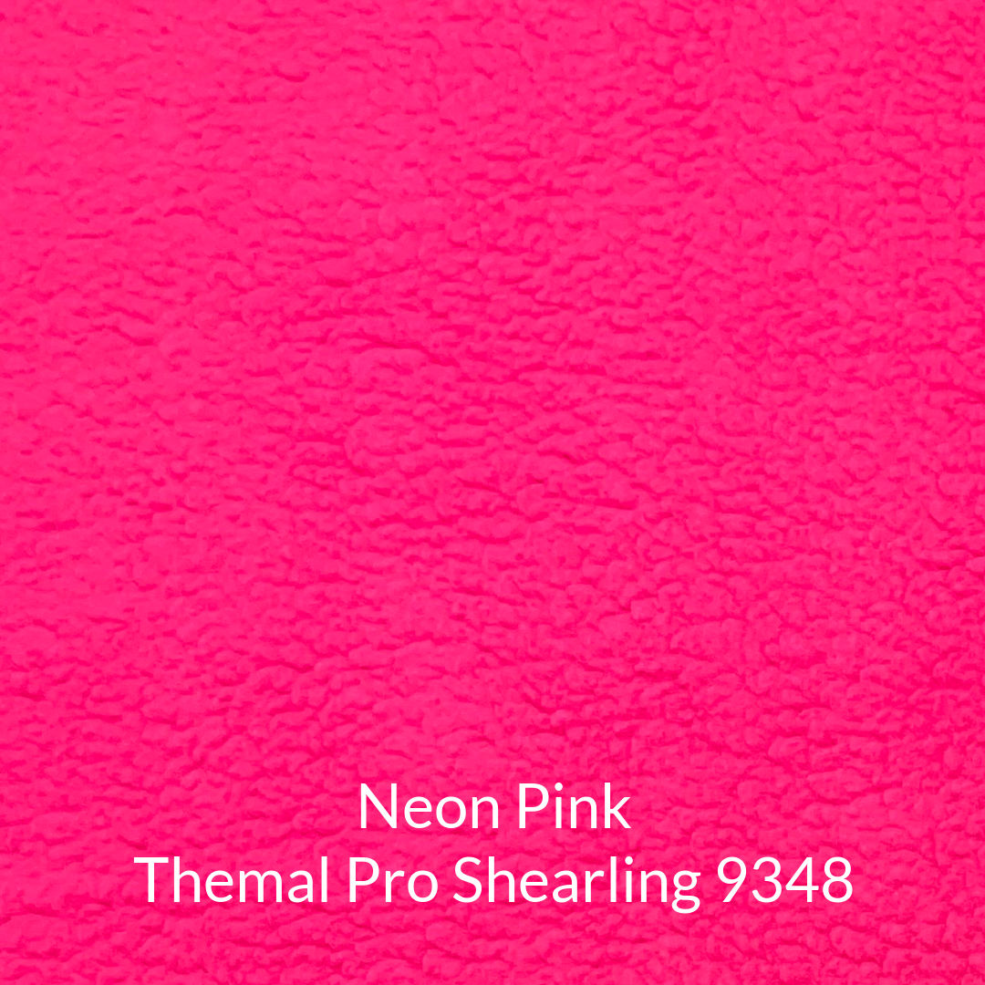 neon bright hot pink shearling fleece fabric
