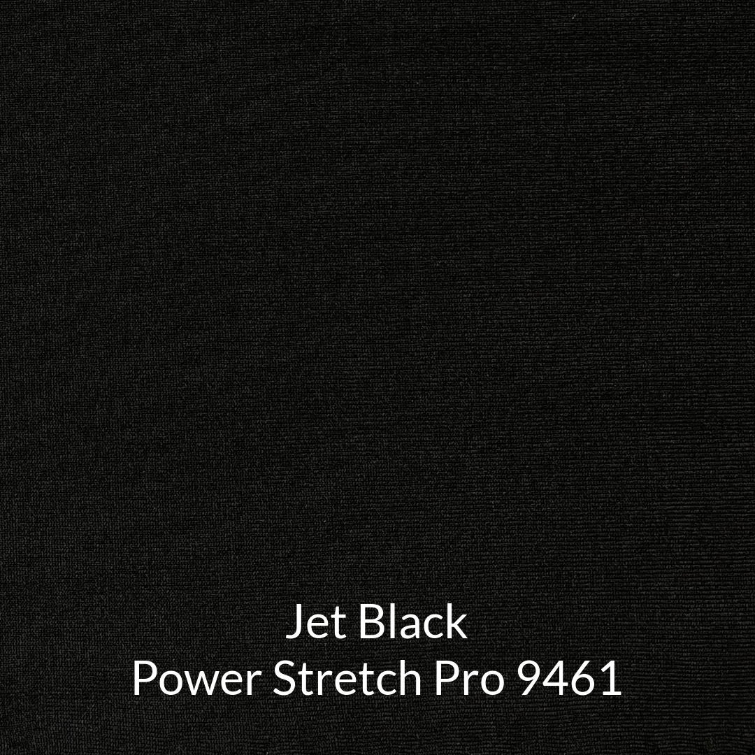jet black fleece back power stretch fabric