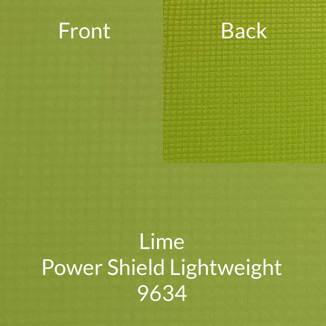 Lime Green Polartec Power Shield Lightweight Fabric with a grid back