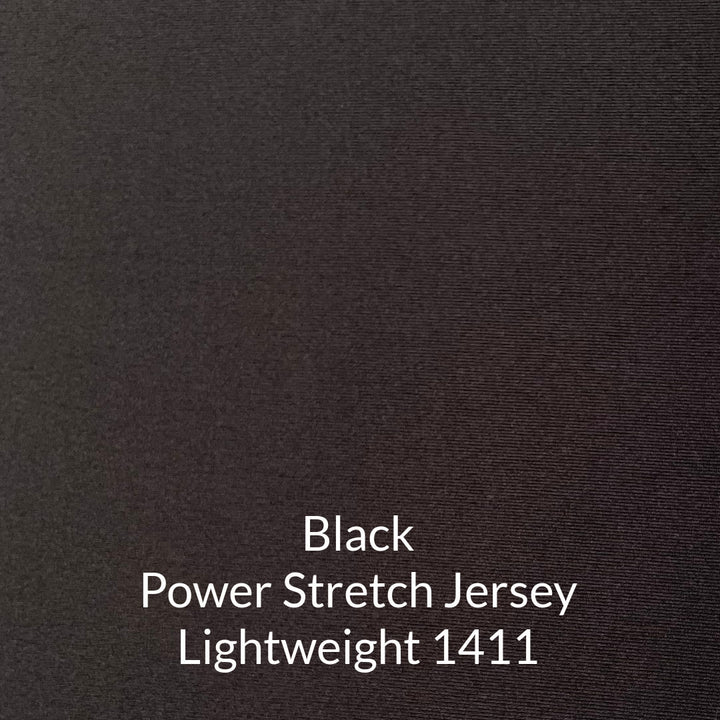 black lightweight power stretch jersey fabric