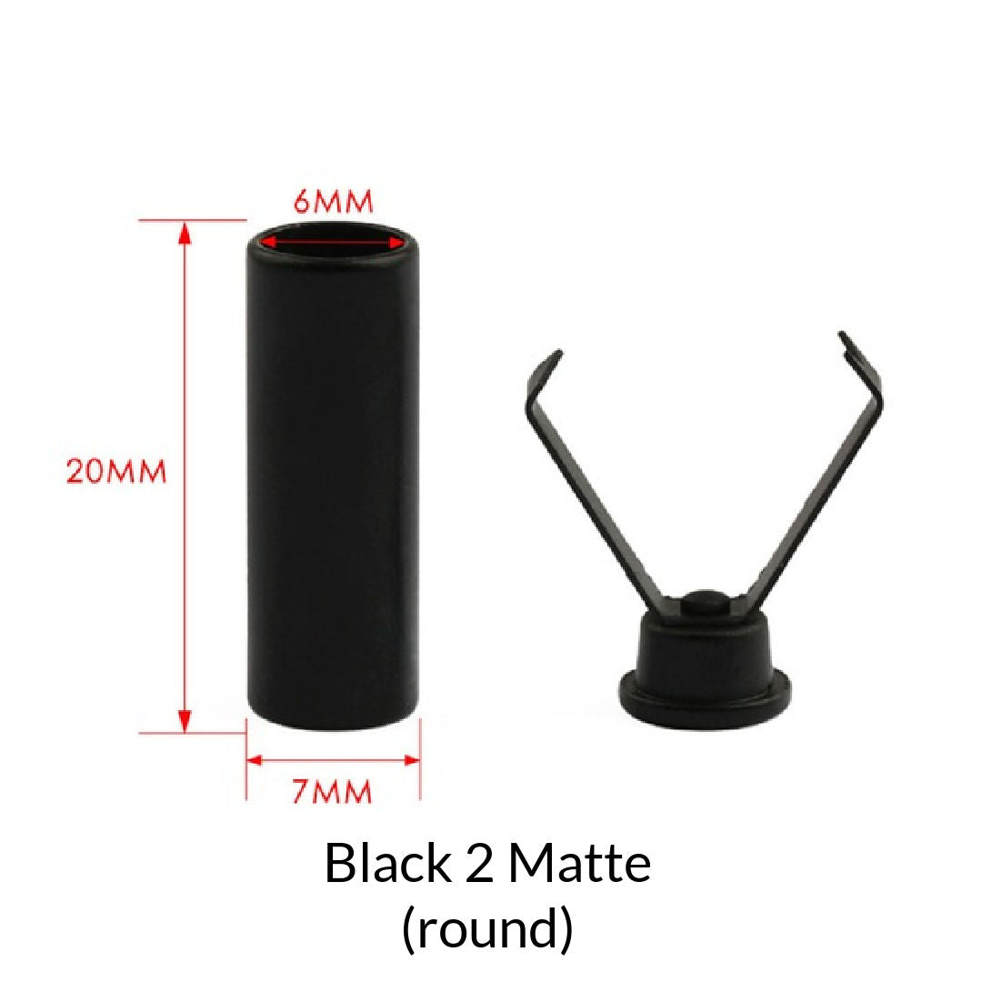 matte black two piece decorative cord end