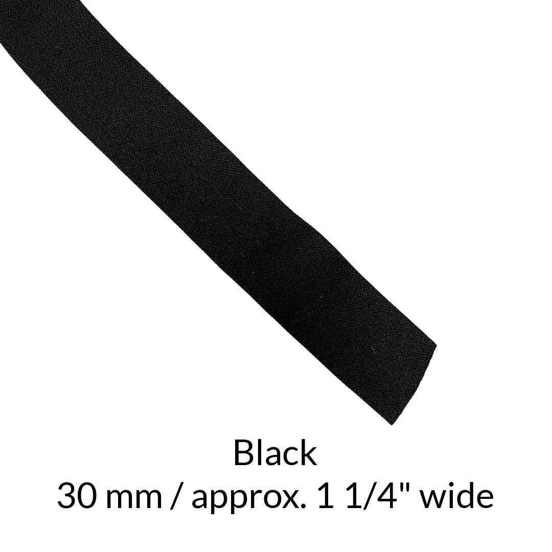 Black 2 inch wide Double Sided Plush Elastic
