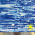 shades of royal an light blue watercolour horizontal stripes on white sun pro sun protection stretch woven fabric