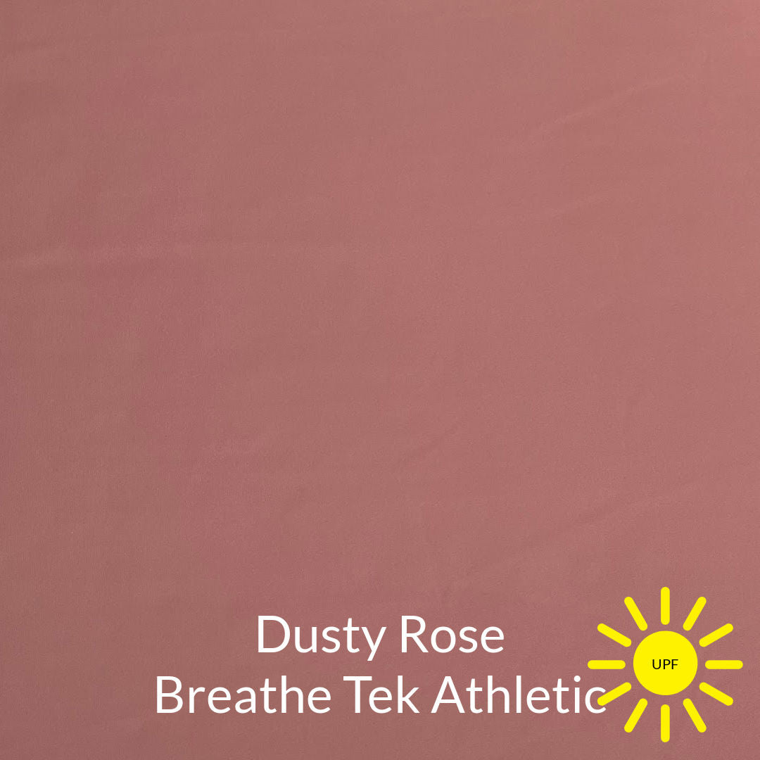 dusty rose brown sun protective breathe tek athletic fabric