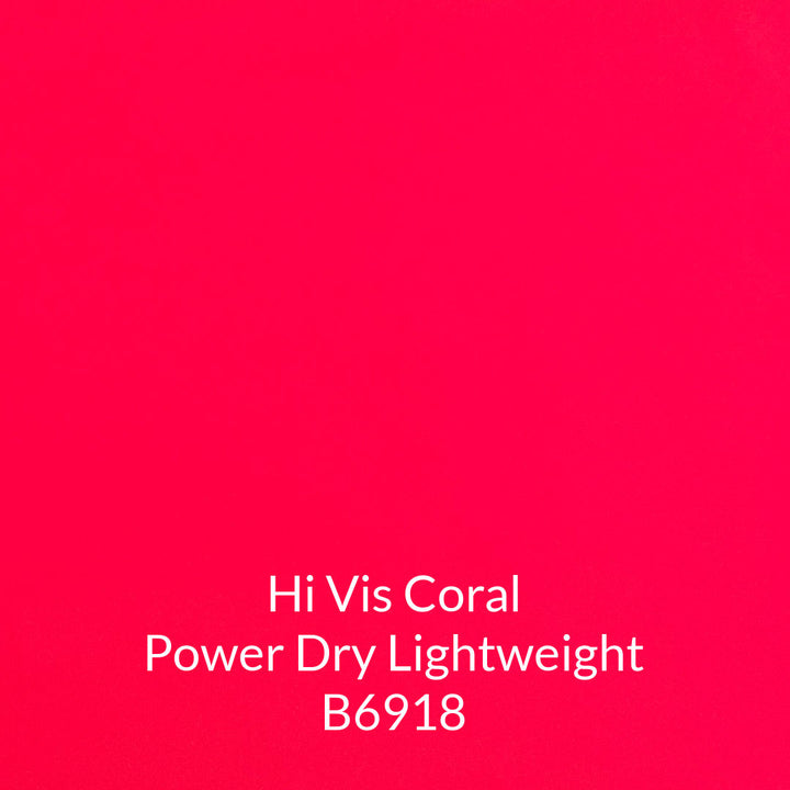 hi visibility coral polartec power dry lightweight fabric