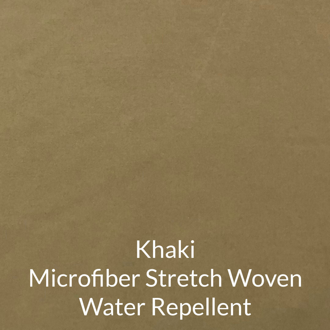 khaki microfiber stretch woven water repellent fabric