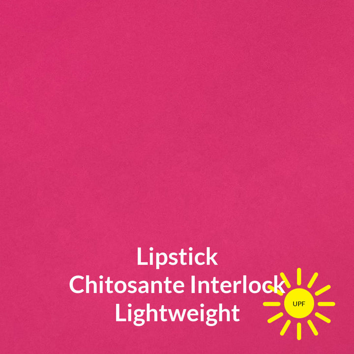 lipstick bright pink chitosante interlock knit fabric with sun protection