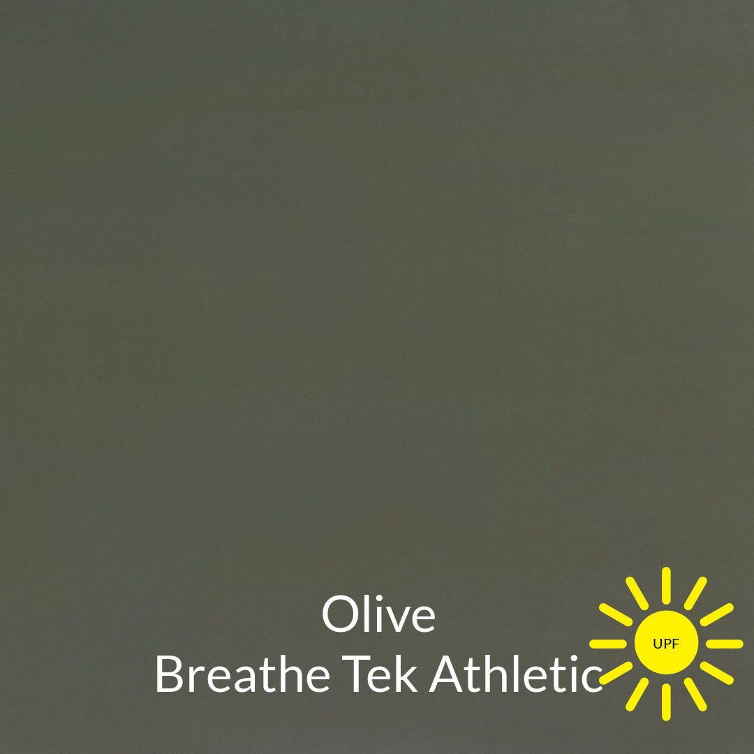 olive green sun protective breathe tek athletic fabric