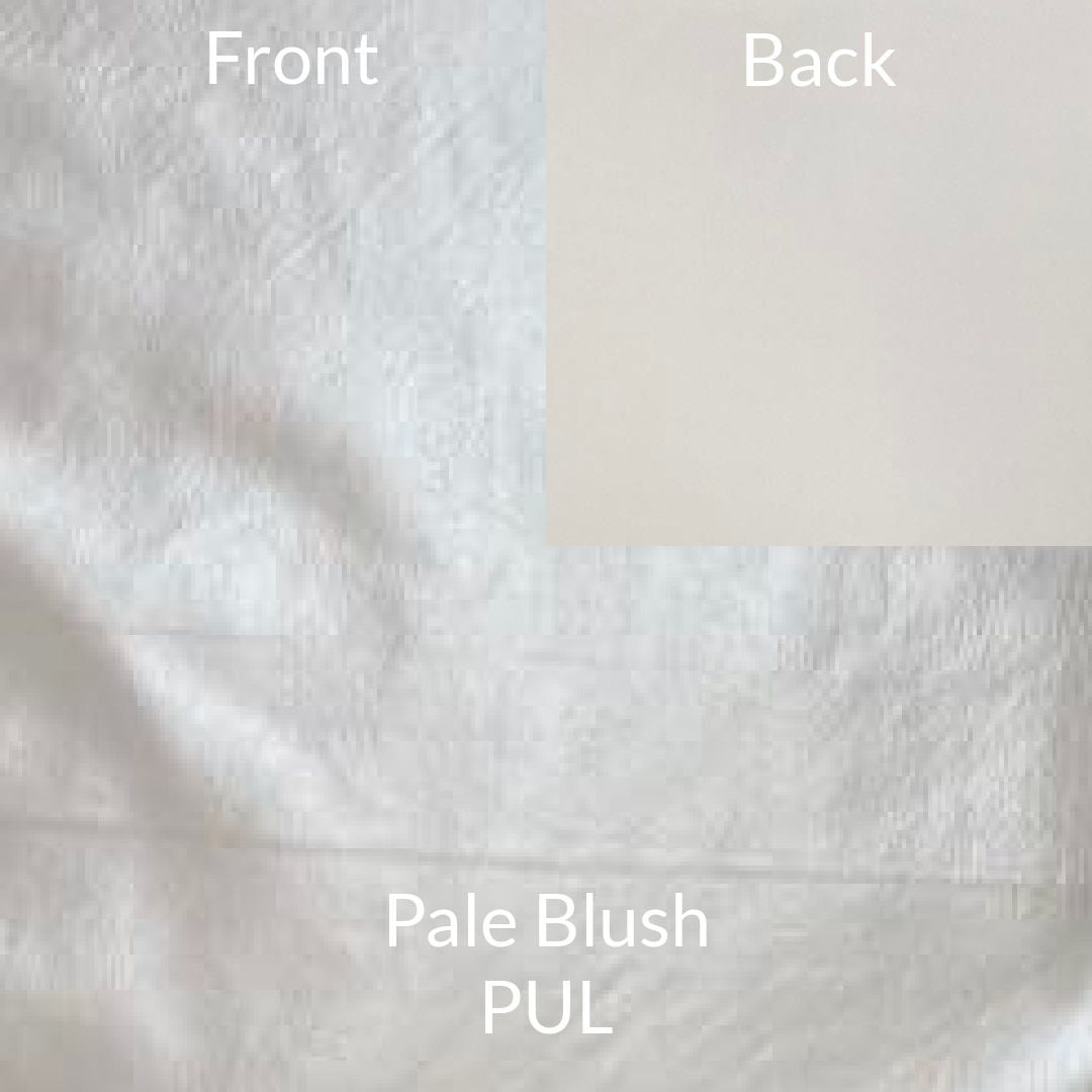 very pale blush pink polyurethane laminated fabric with stretch