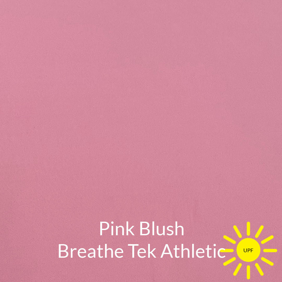 medium pink blush tone of sun protective breathe tek athletic fabric