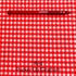 red and white puckered small check ginham stretch woven fabric