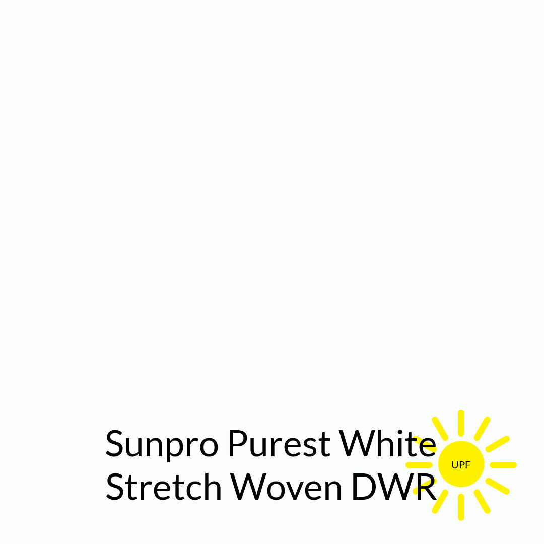 pure white sun pro sun protection stretch woven fabric