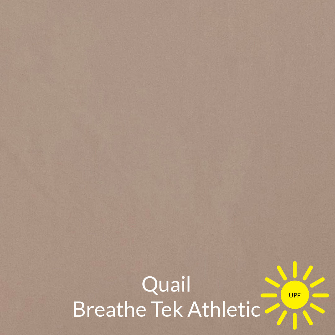 Taupe with pink undertones quail sun protective breathe tek athletic fabric